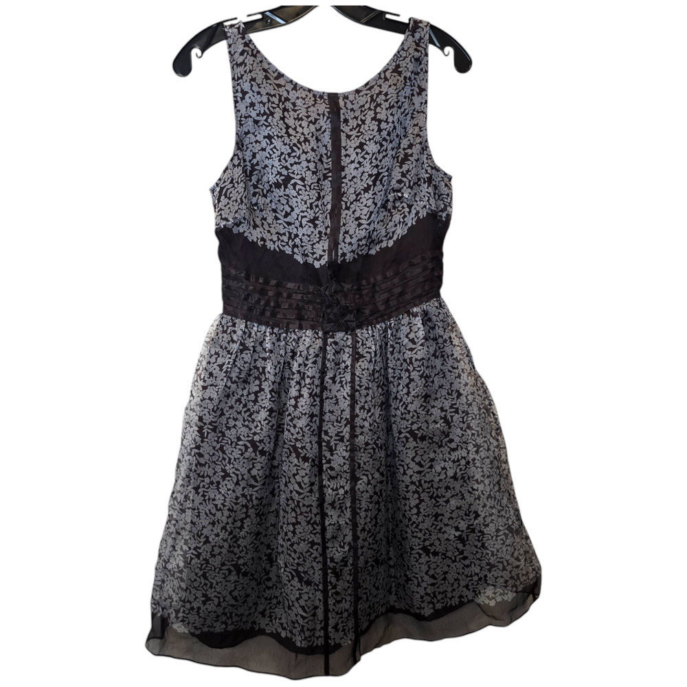 Nwt Leon Max black and gray sleeveless silk dress sz 4